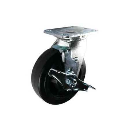 Mapp Caster 6"X2" Rubber on Nylon Wheel Swvl Caster W/ Top Lock Brake, 500 Lbs Cap 146RNB620SB